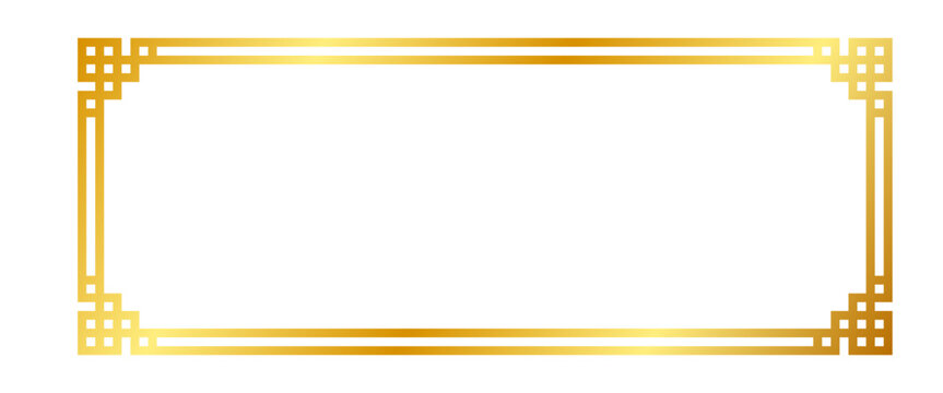 gold chinese rectangle frame