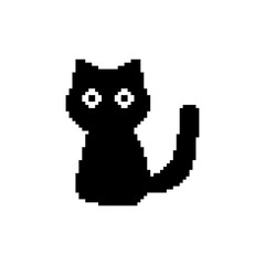Fototapeta premium pixel black cat
