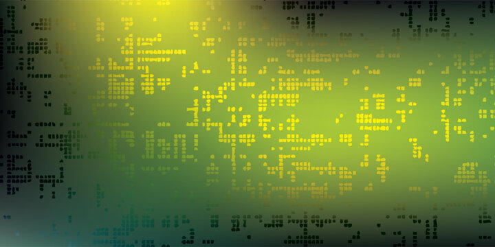 Abstract Digital Circuit Board Pattern with Glowing Yellow Light.