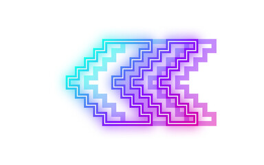 Fototapeta premium neon pixel arrow