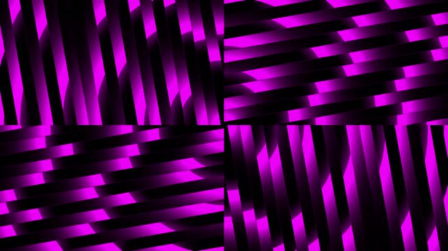 Abstract purple glowing diagonal striped lines pattern on black background