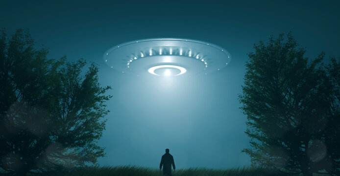 Man encountered a UFO in the forest.