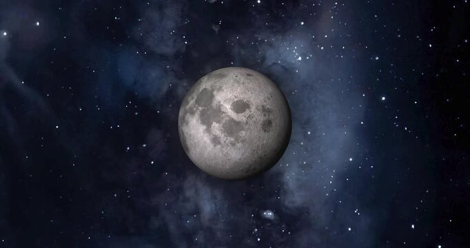 moon planet with colorful starry night and galaxy in landscape view