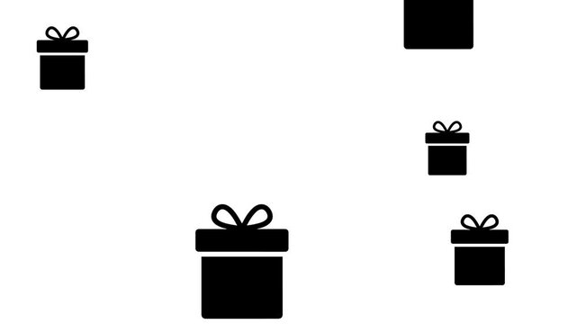 Christmas Gift Icon Falling and Bounce Animation