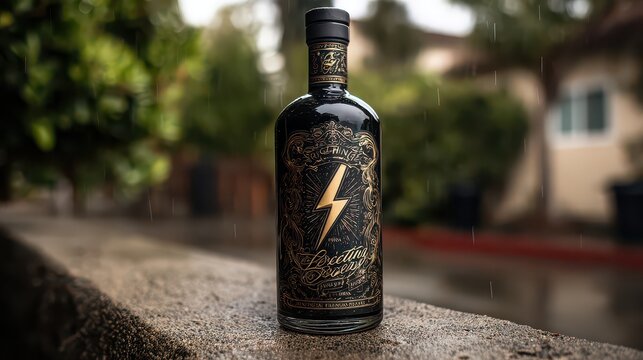 Lightning. Black label. Its label. Magic sca.