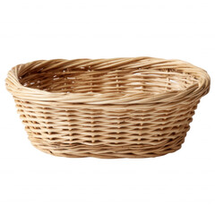 Woven wicker basket, handmade and natural, empty and ready to fill.