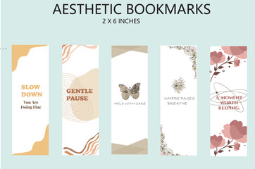 Obraz premium Cool Aesthetic Bookmark Design – Modern Bookmark Artwork, Stylish Graphic Bookmarks for Readers