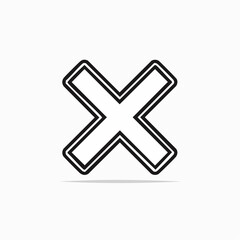 Obraz premium バツ印のキャンセル禁止マークシンプルベクターアイコン