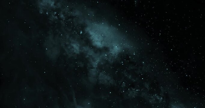 Milky way landscape video with animated galaxy in 3d space