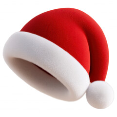 A festive red hat with white trim, signaling the holiday season.