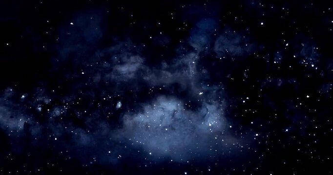 Animated galaxy landscape video with colorful milky way in space