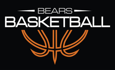 Bears Basketball Team Design 12 is a great graphic for basketball teams that includes text and a basketball graphic. It is made for shirt designs, promotional products of any kind and advertising uses