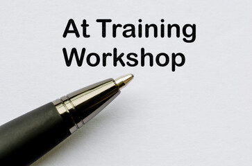 Out of office notification, At training workshop. Away from office concept.