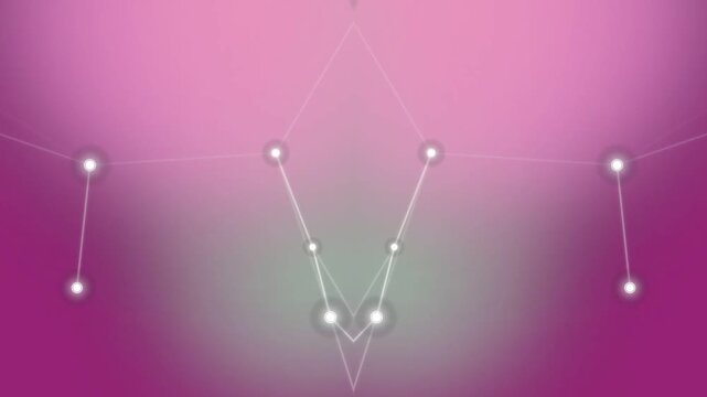 constellation pattern design with sparkling stars and connected lines on a vibrant pink gradient background effect