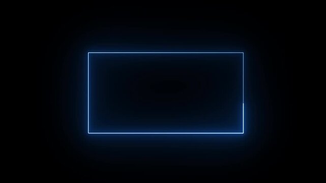 rectangle animation with on transparent background. glowing rectangle motion animation. digital elements rectangle icon. smooth neon glowing video with alpha channel in 4k.