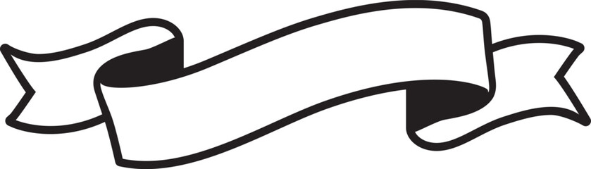 黒色のモダンなリボンフレーム シックな見出しバナー 冠婚葬祭・高級感・ベクター素材