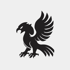 Obraz premium Bold eagle silhouette vector illustration for graphic design and branding