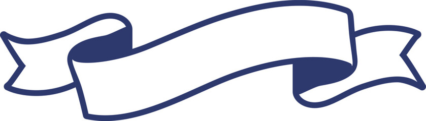 ネイビーのクラシックなリボンフレーム 信頼感のある見出しバナー