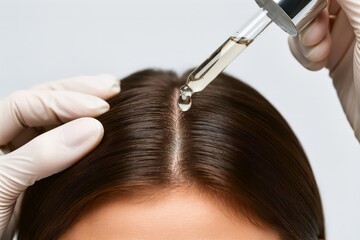 hair and scalp treatment with serum dropper for healthy hair care