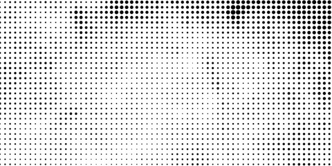 Pixelated bitmap gradient texture. Black and white dither pattern background. Abstract glitchy pattern. Wide raster backdrop.