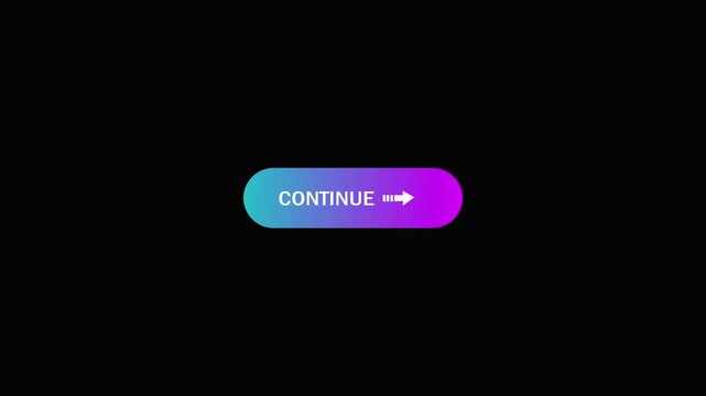 Vibrant Continue Button Design with Gradient Background Effect Looping Motion Animation