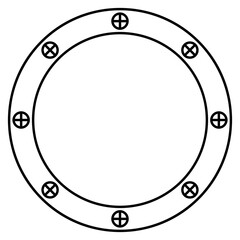 Naklejka premium circle frame with screw