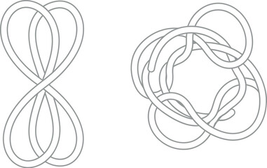 Intricate line art designs on white background