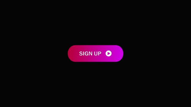 Bright Sign Up Button with Arrow on Dark Background Minimal Motion Graphic