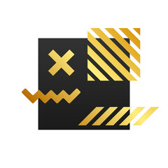 gold geometric memphis