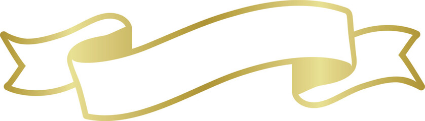 金色の高級感あるリボンフレーム ベクターイラスト