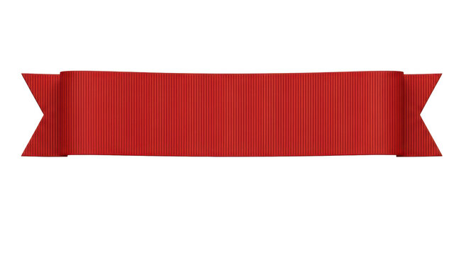Straight red grosgrain ribbon banner, a simple decorative element for design. Isolated on transparent background, png
