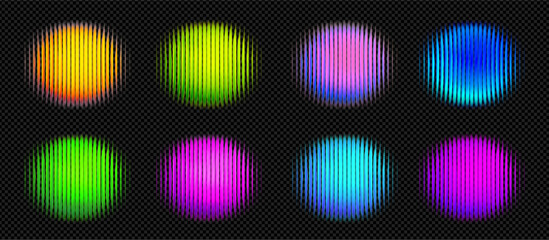 Obraz premium Circle gradient blob with fractal glass abstract and png neon chromatic. Set light pattern with palette violet gradation and background element vector. Effect green circle with bubble pink.