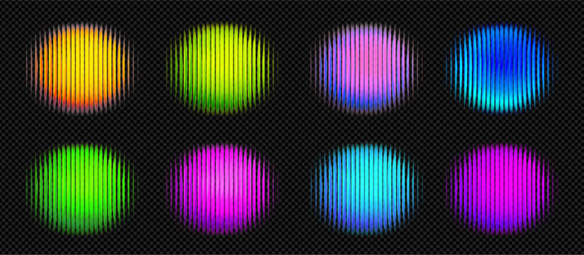 Circle gradient blob with fractal glass abstract and png neon chromatic. Set light pattern with palette violet gradation and background element vector. Effect green circle with bubble pink.