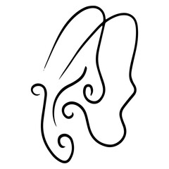 Obraz premium line art butterfly