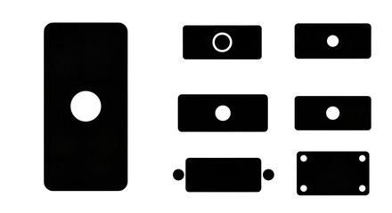 Fototapeta premium Camera auto focus and lens interface icon set for smartphone photo