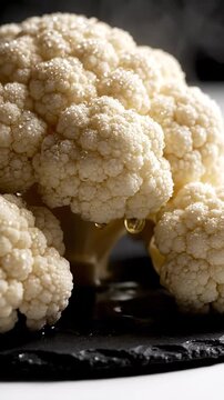 Refreshing Cauliflower Being Washed for Healthy Vegan Culinary Preparation Close Up
