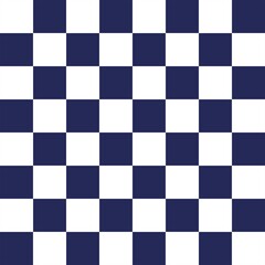 Fototapeta premium Top view of navy blue and white checkered pattern with professional geometric square grid for background.