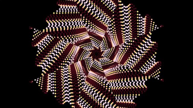Abstract Ethnic Dot Art Mandala Loop in Warm Brown and Gold for Boho Style Background