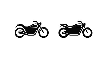 Two vintage motorcycle designs presented as a striking black silhouette © MDRAYHAN
