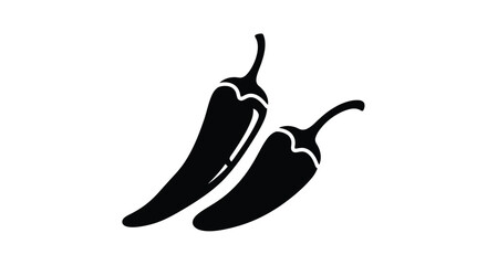 Two chili peppers depicted in a striking black and white silhouette © MDRAYHAN