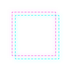 neon glitch dashed frame
