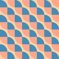 Seamless retro blue pink pattern with stripes.