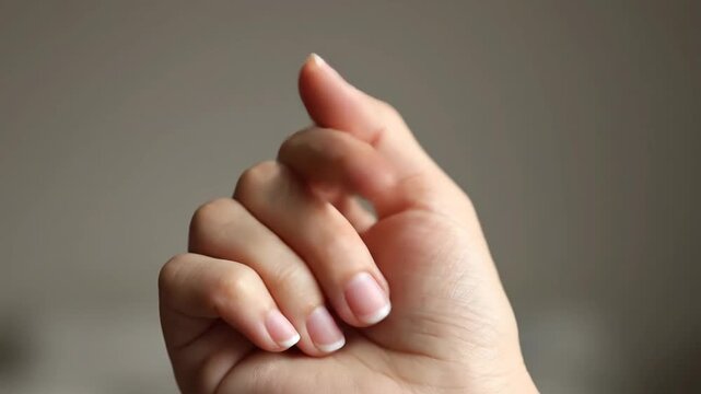 Delicate hand gesture showing a tiny measurement between the thumb and index finger. Perfect for finance or health concepts.