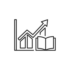Business Growth Chart and Open Book Icon.
