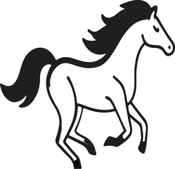 Fototapeta premium Colorful Running Horse Flat Vector Illustration
