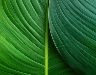 Close-Up View of Green Leaves with Intricate Veins and Texture