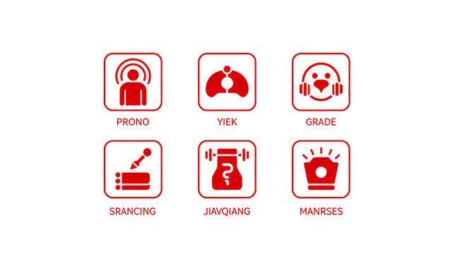 The combination of warning and enhancement icons represents warning prompts, lung health, sound quality level, and performance enhancement, suitable for health monitoring scenarios.
