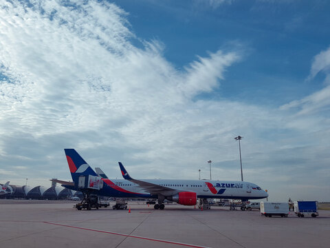 Bangkok, Thailand - December 03, 2016 - Azur Air Boeing 767 at the Park Position Stand at Suvarnabhumi Airport