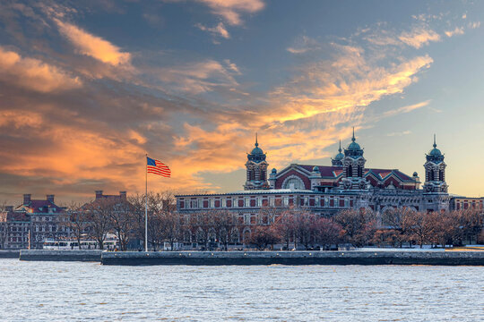 The Ellis Island National Museum of Immigration, housed inside the restored Main Building, built in 1900, of the former immigration complex, New York, USA
