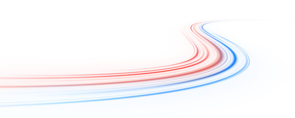 Fast blur road in abstract light space. Neon beam streak with gradient glow and digital energy. © FlammaChe